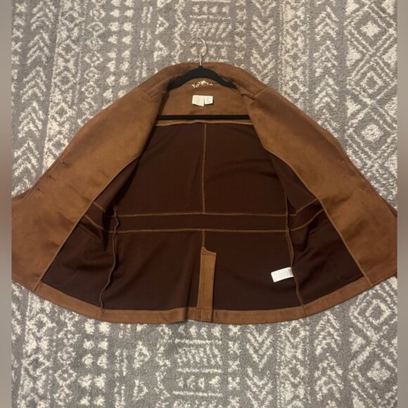 Joie Brown Blazer with Gold Buttons size L has stretch to it - Picture 7 of 9